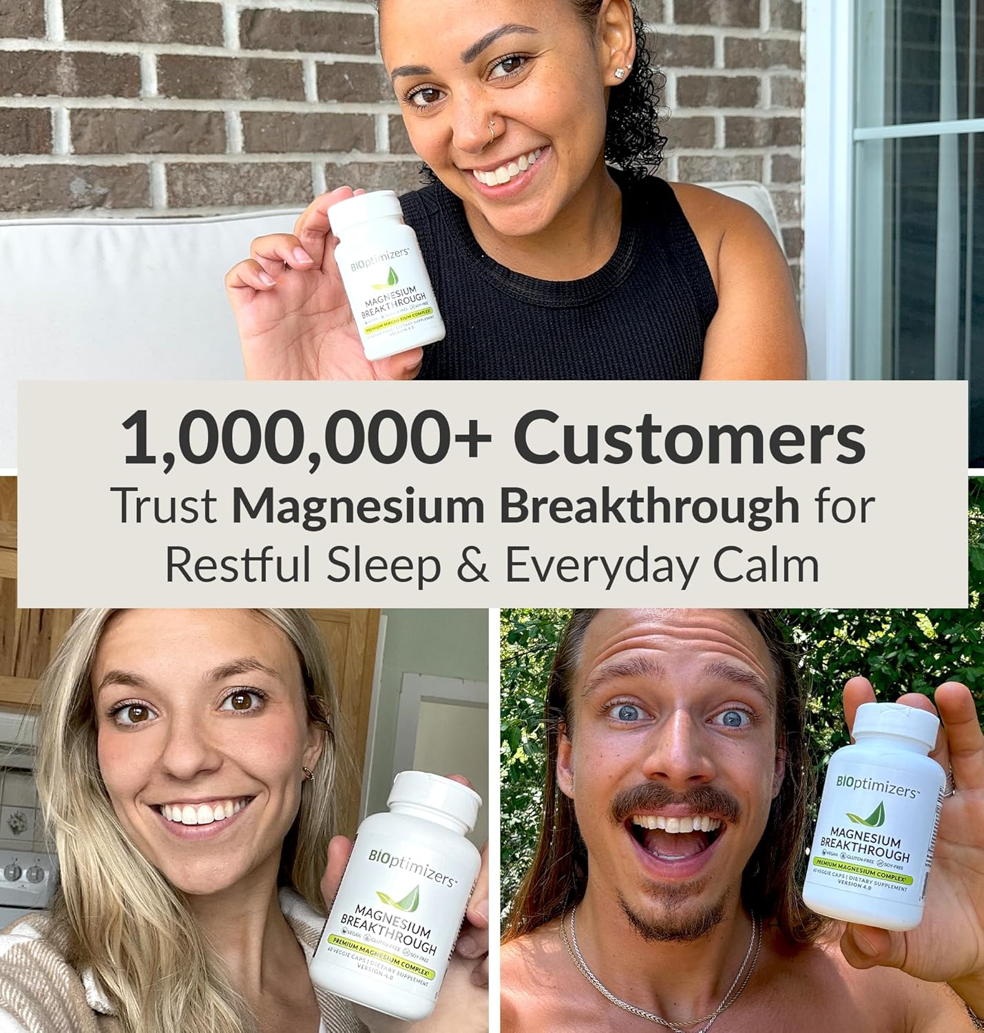 BIOptimizers Magnesium Breakthrough Supplement 4.0 - 7-in-1 Magnesium Complex for Calm, Sleep & Energy